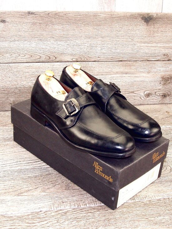 * NOS * $325 Allen Edmonds MILAN Monkstrap 10.5 B Narrow Blk * add $15 new Trees